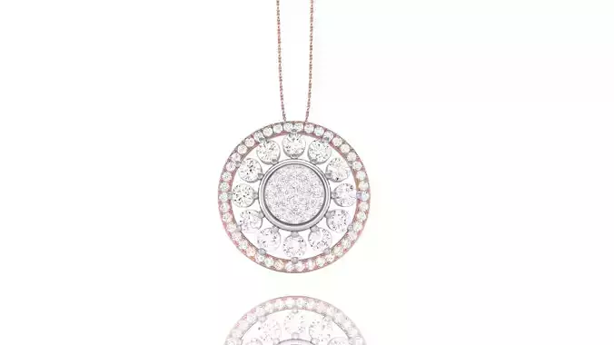Women Solitaire Diamond Pendant 3dm stl renders details
