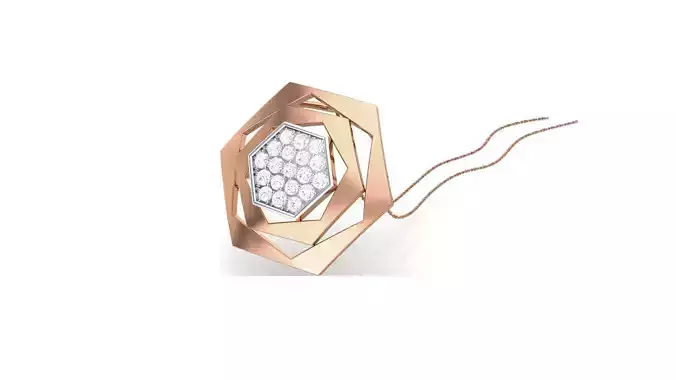 Pentagon Diamond Pendant 3dm stl renders details 3D print model