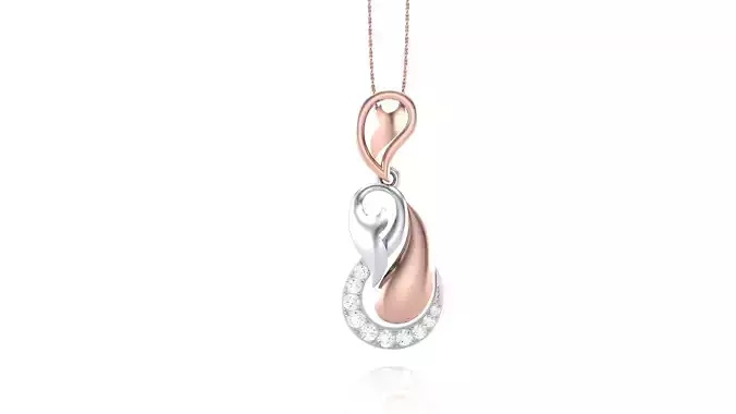 Women Diamond Pendant 3dm stl renders details