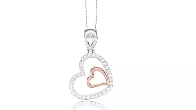 Women Heart Love Diamond Pendant stl renders details 3D print model