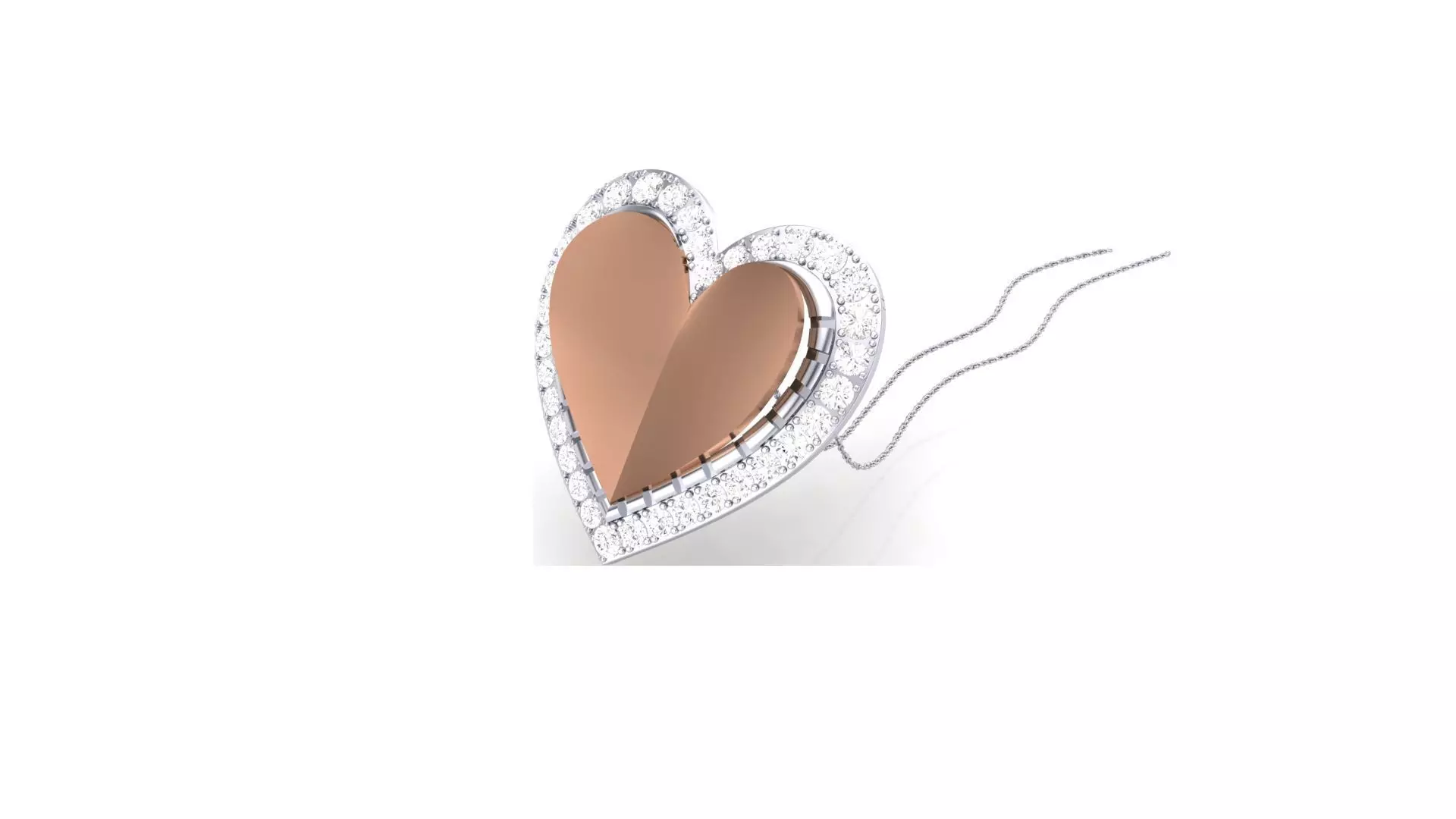 Diamond Love Valentine Heart Pendant 3dm stl renders details 3D print model_0