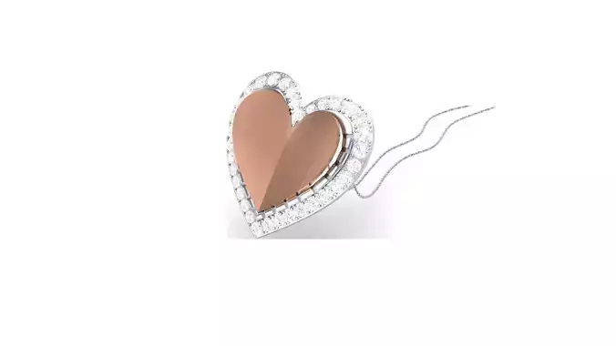  Diamond Love Valentine Heart Pendant 3dm stl renders details 3D print model