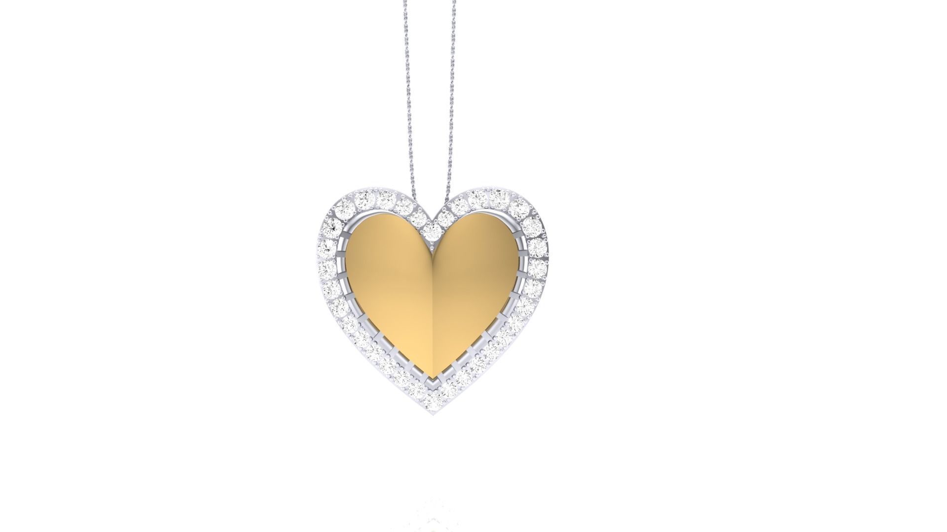 Diamond Love Valentine Heart Pendant 3dm stl renders details 3D print model_4