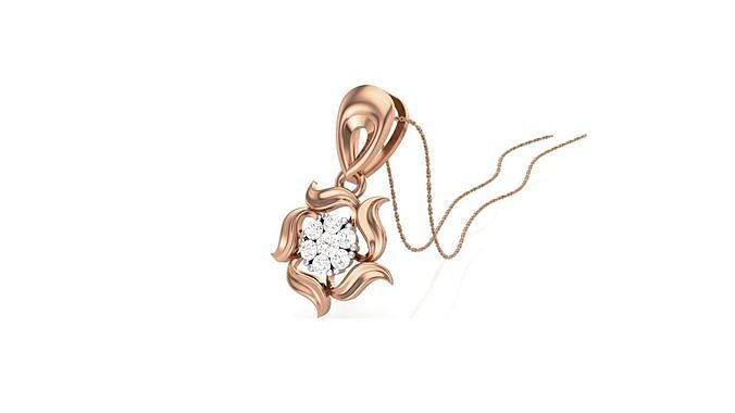 Flower Vines Diamond Pendant 3dm stl renders details 3D print model