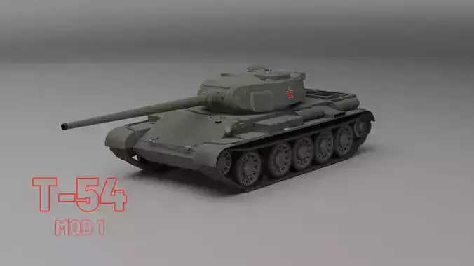 T-54 First prototype medium tank 3D model
