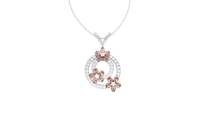 Women Flower Diamond Pendant 3dm stl renders details 3D print model