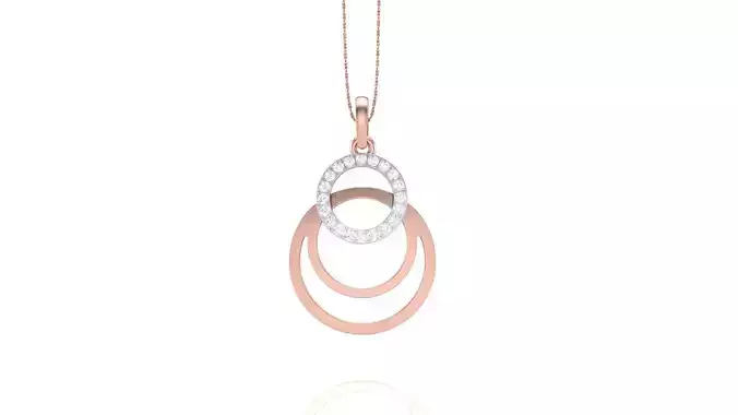 Women Round Wires Diamond Pendant 3dm stl renders details