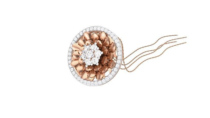 Women Flower Diamond Pendant 3dm stl renders details 3D print model