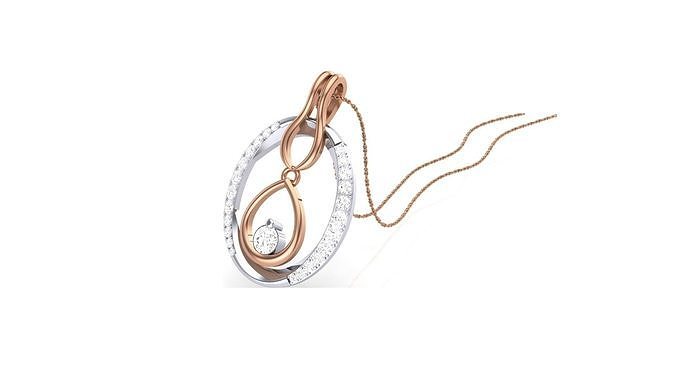 Solitaire Diamond Pendant 3dm stl renders details 3D print model