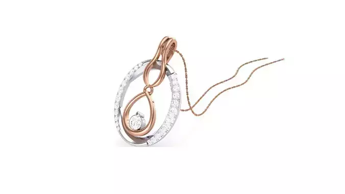 Solitaire Diamond Pendant 3dm stl renders details 3D print model