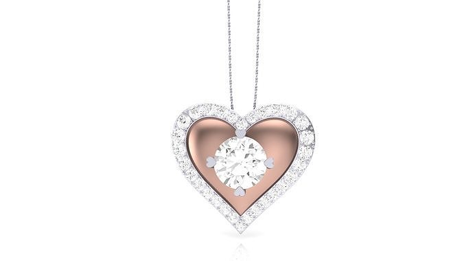 Women Heart Love Diamond Pendant stl renders details 3D print model