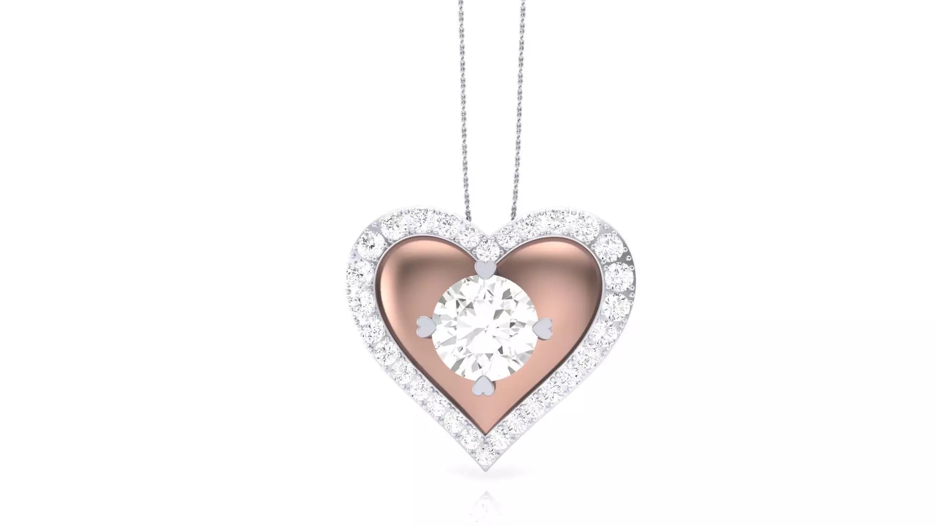 Women Heart Love Diamond Pendant stl renders details 3D print model_0