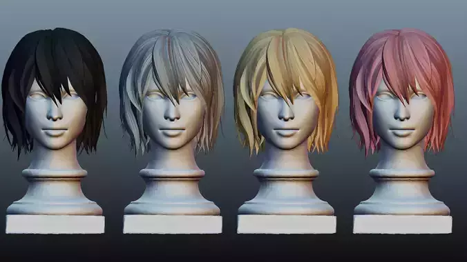 female short  hair 4 colors