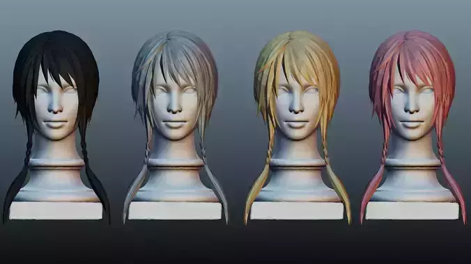 female short hair 4 colors