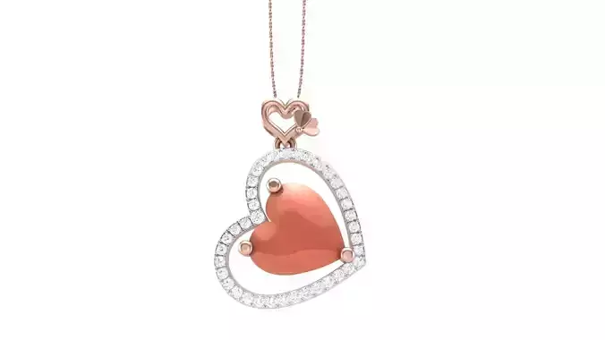 Women Heart Love Diamond Pendant stl renders details 3D print model