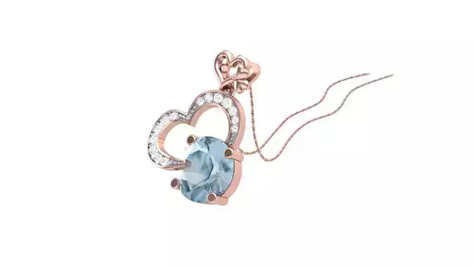 Women Diamond Heart Love Valentine Pendant 3dm stl renders  3D print model
