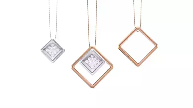 Women Diamond Pendant 3dm stl renders details 3D print model
