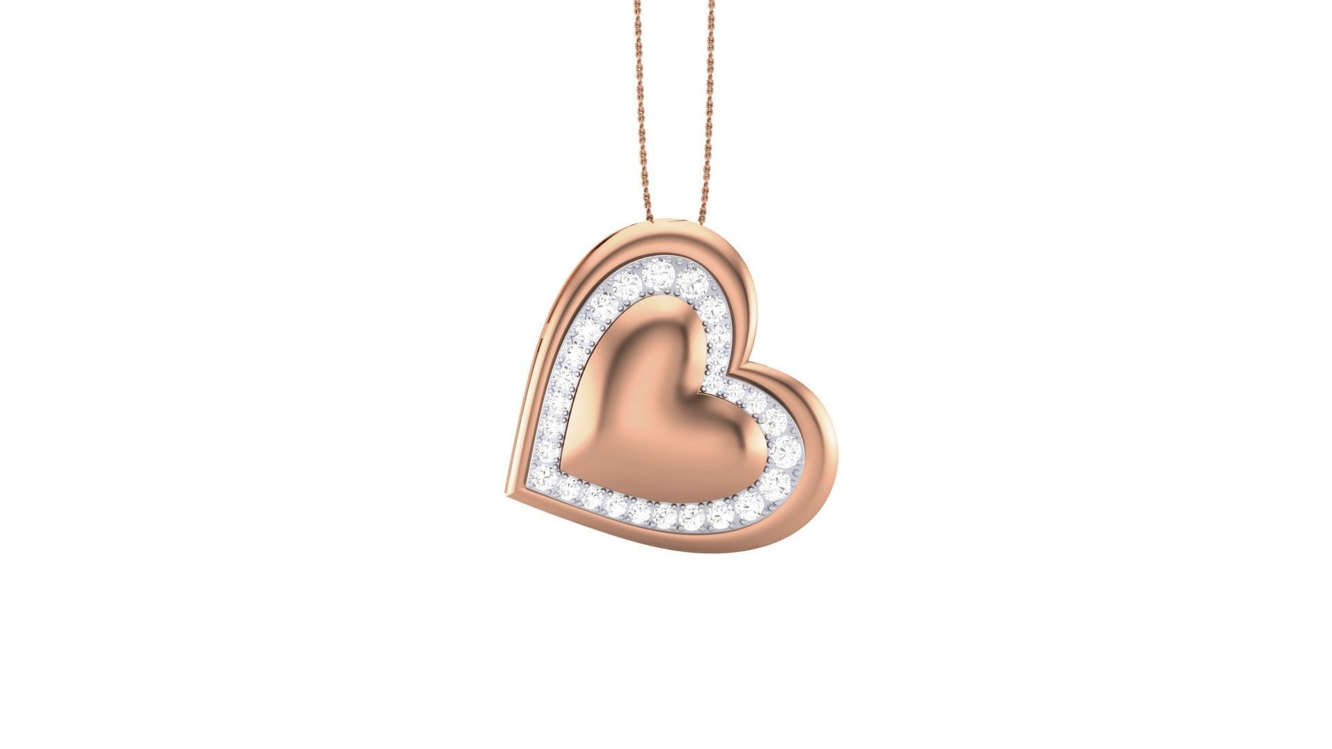 Women Heart Love Diamond Pendant stl renders details 3D print model_2