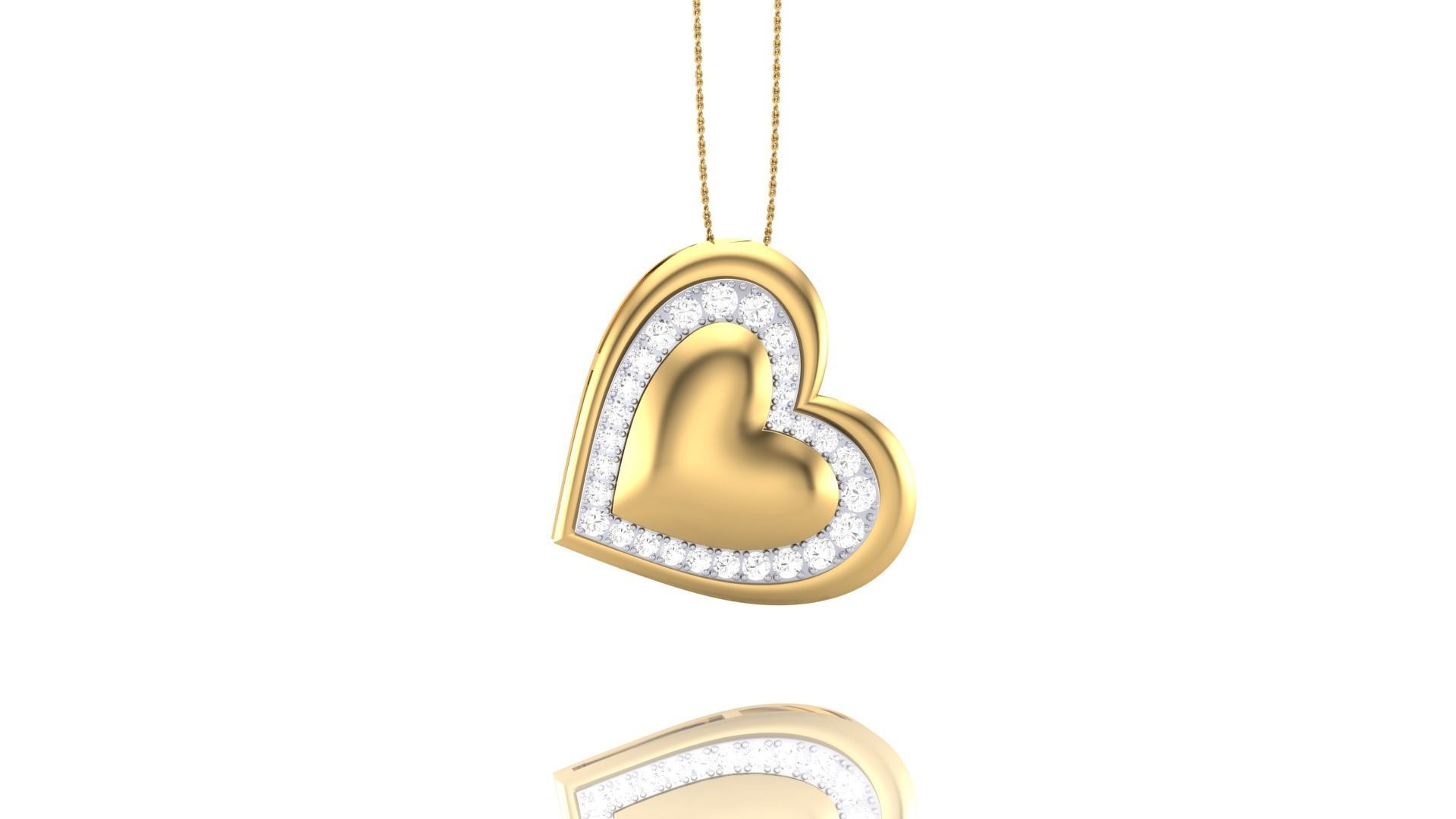 Women Heart Love Diamond Pendant stl renders details 3D print model_1