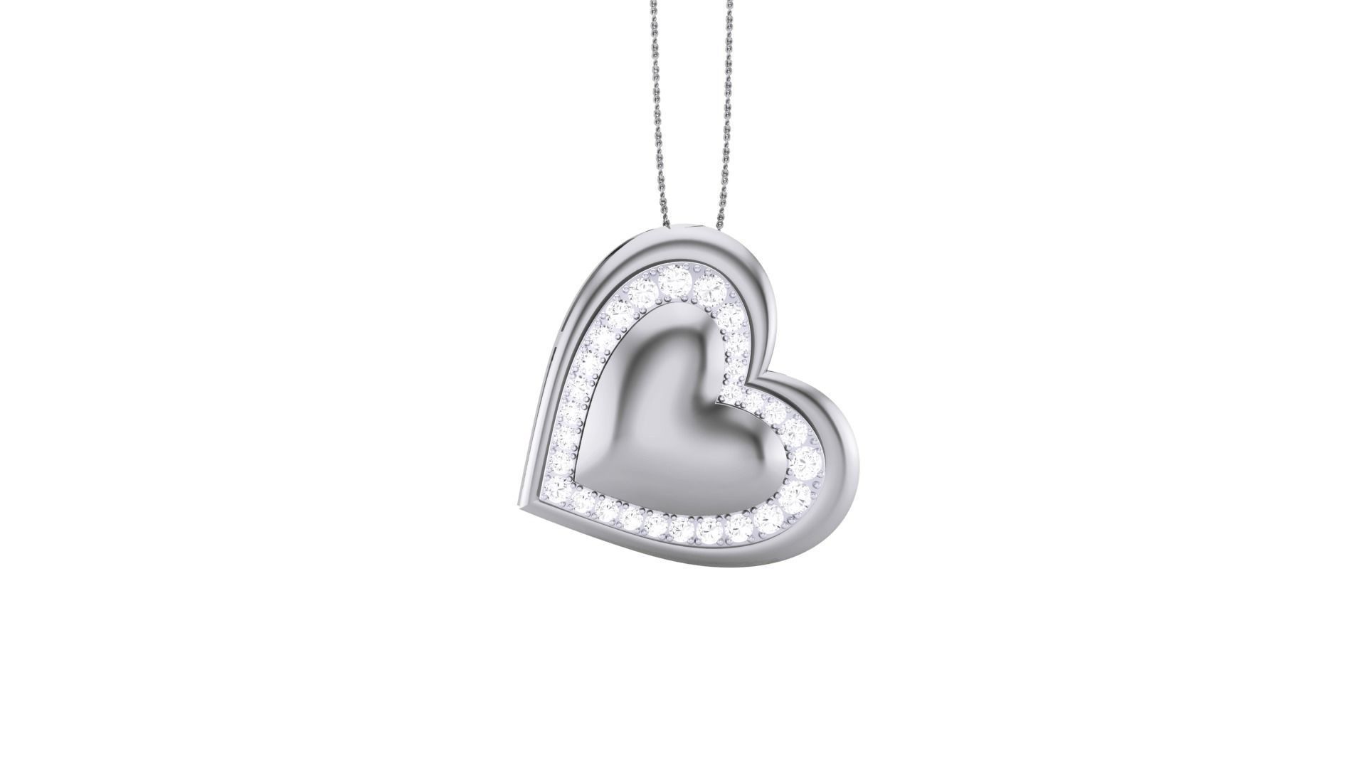 Women Heart Love Diamond Pendant stl renders details 3D print model_3