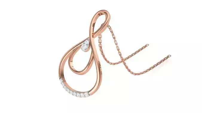 Women Diamond Pendant 3dm stl renders details