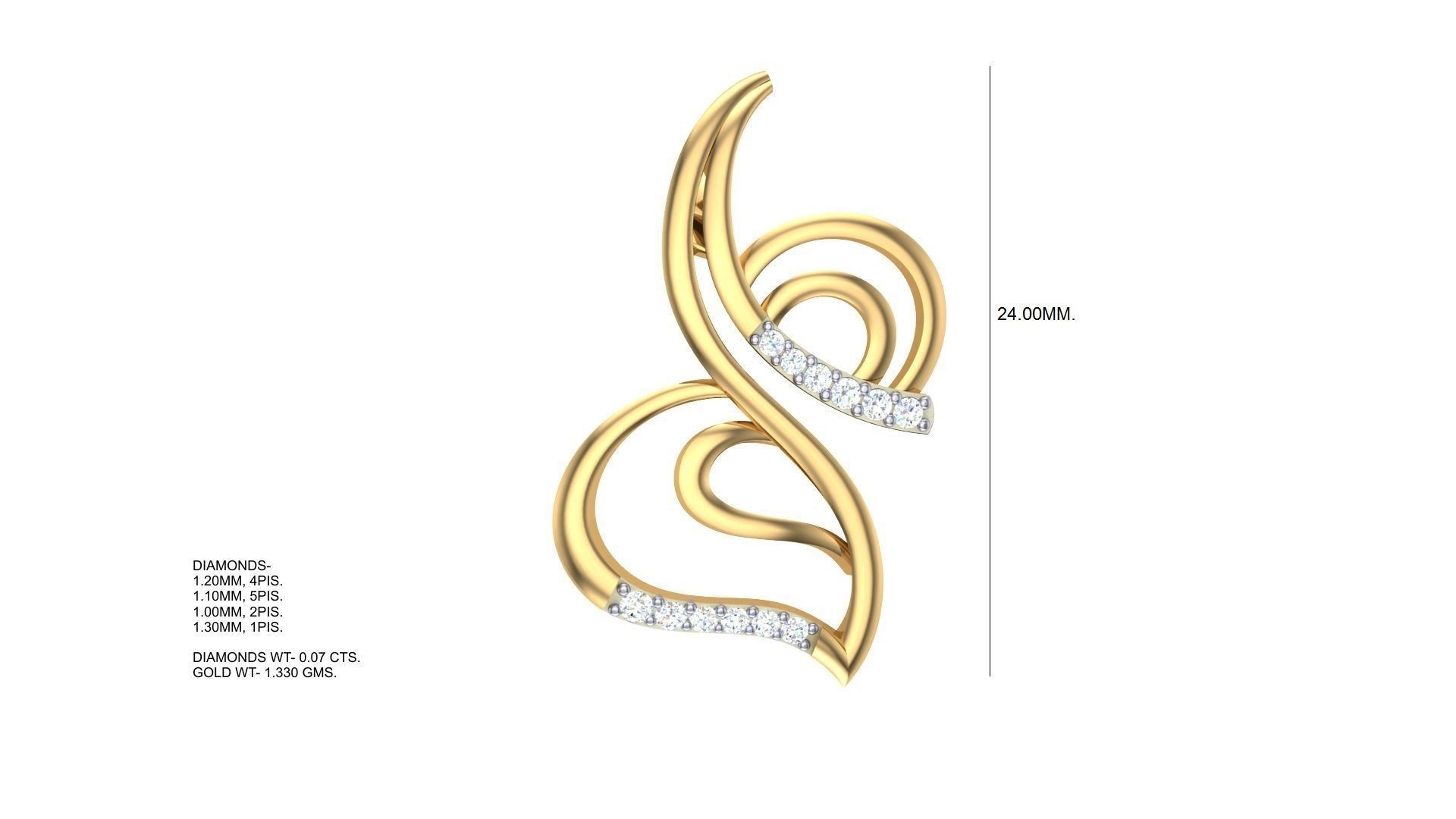 Women Diamond Pendant stl renders details 3D print model_1