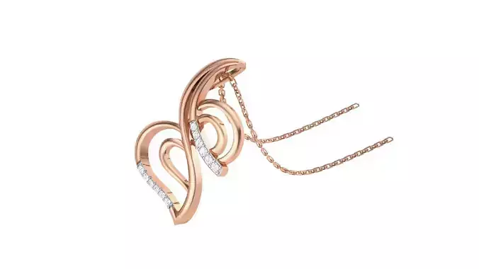 Women Diamond Pendant stl renders details