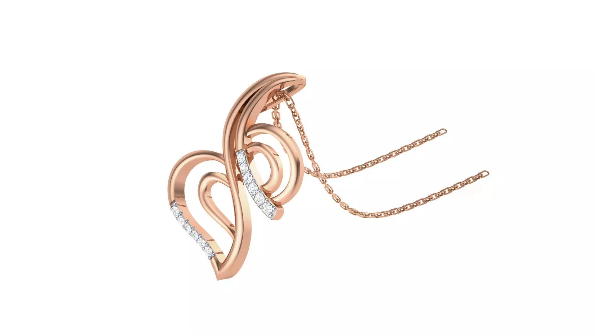 Women Diamond Pendant stl renders details 3D print model_0