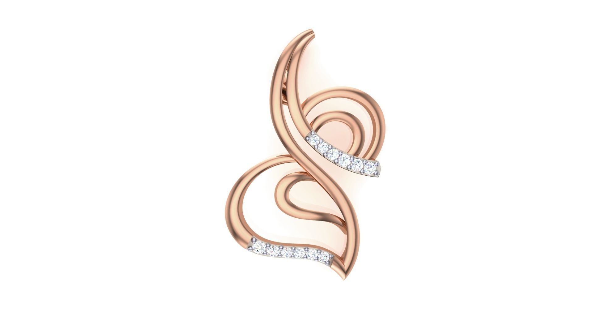 Women Diamond Pendant stl renders details 3D print model_3