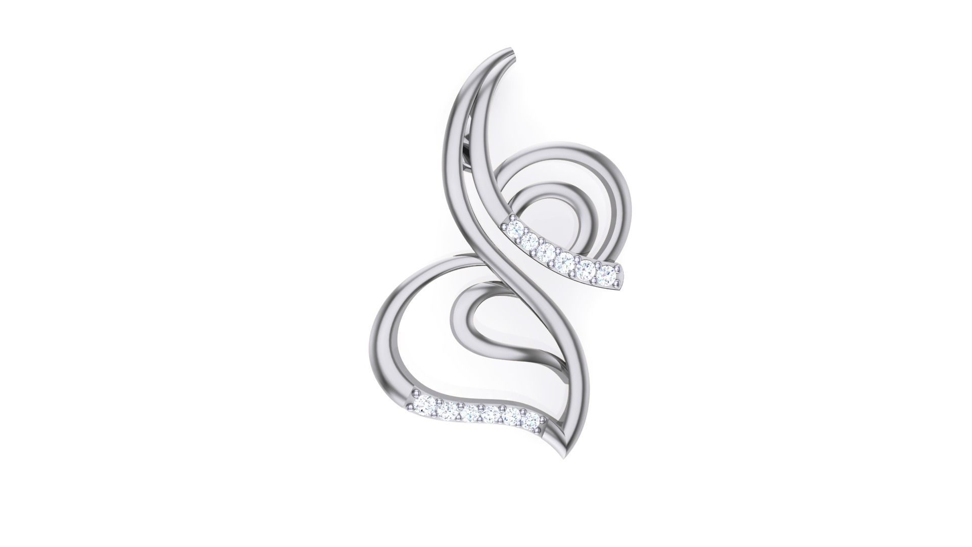 Women Diamond Pendant stl renders details 3D print model_4