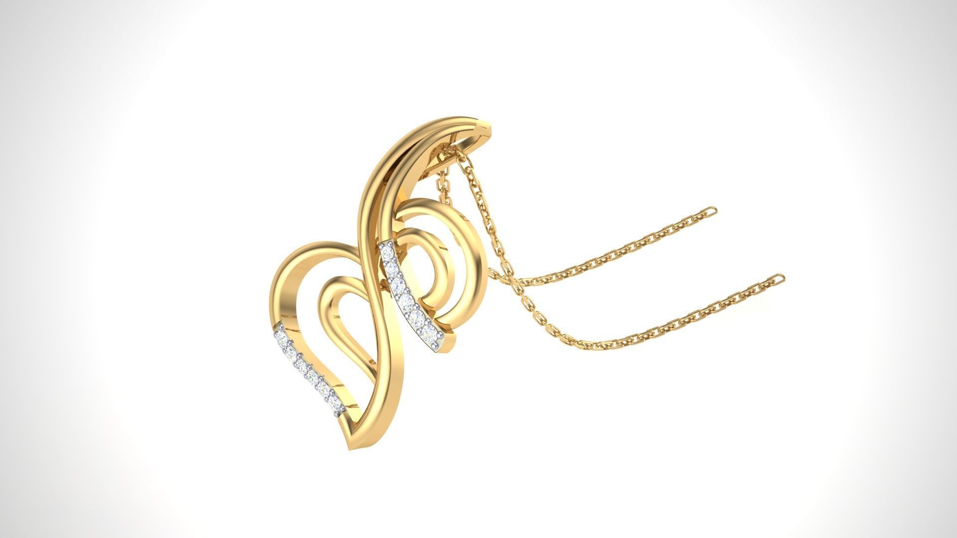 Women Diamond Pendant stl renders details 3D print model_9