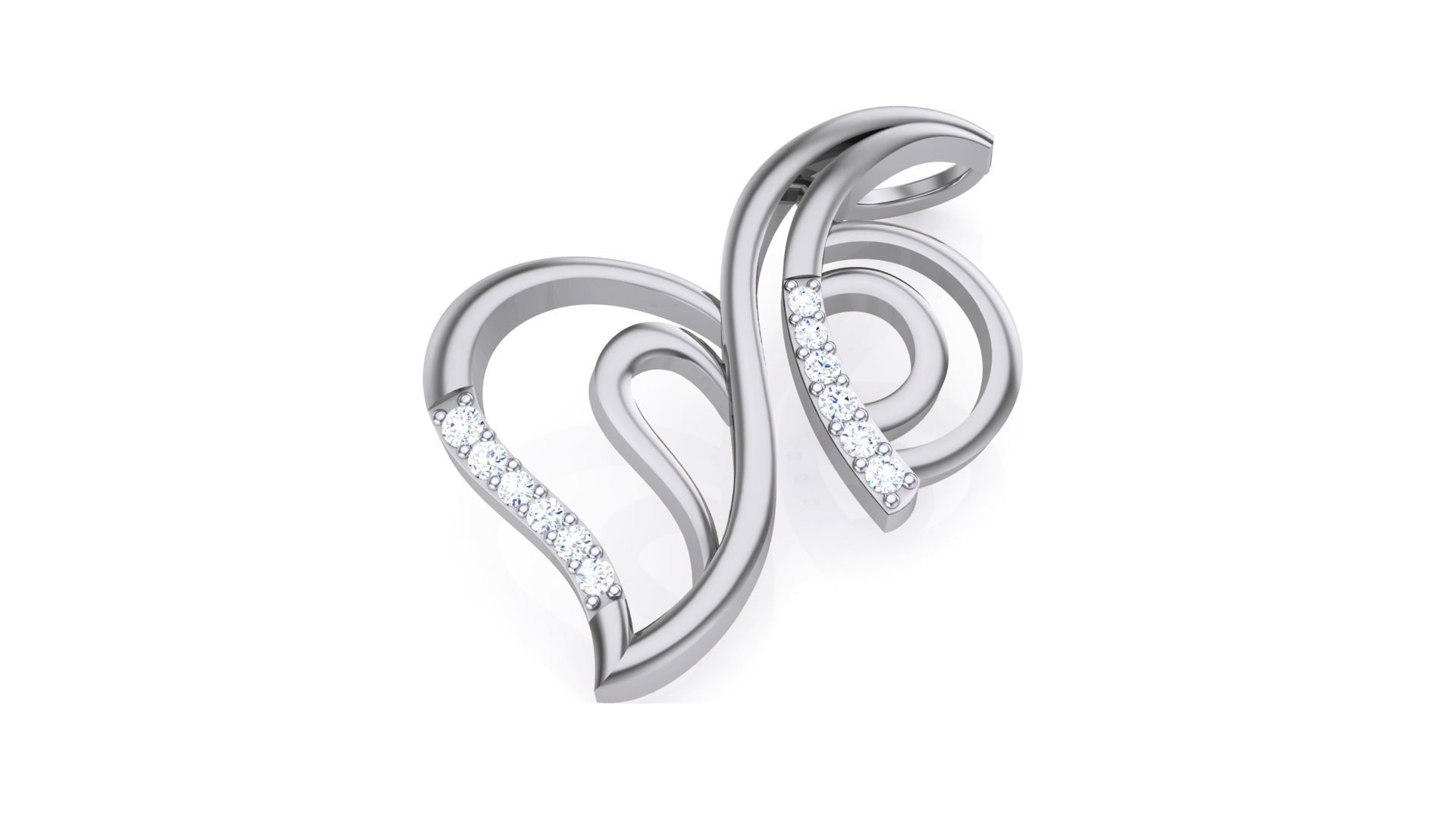 Women Diamond Pendant stl renders details 3D print model_5