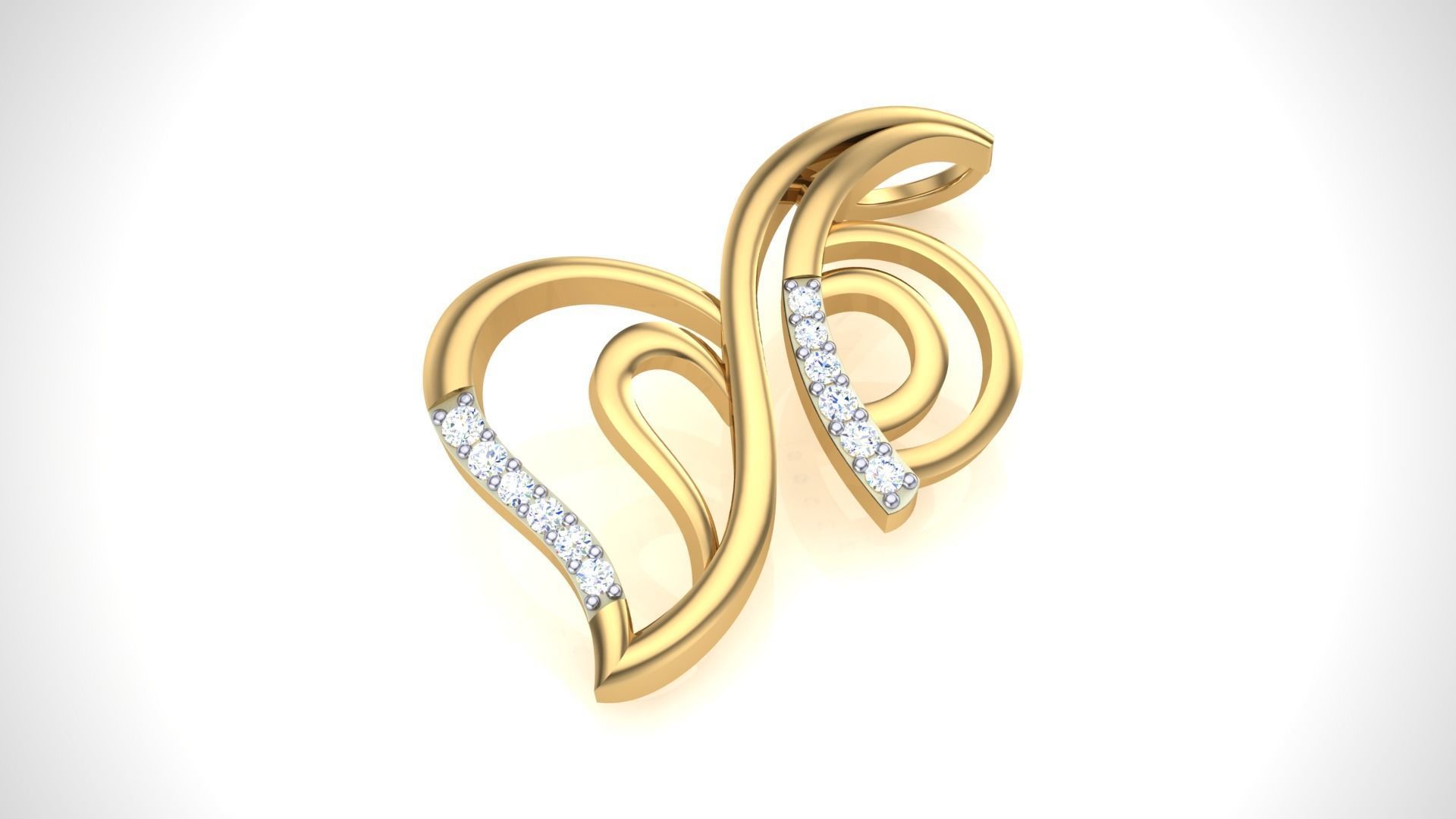 Women Diamond Pendant stl renders details 3D print model_6