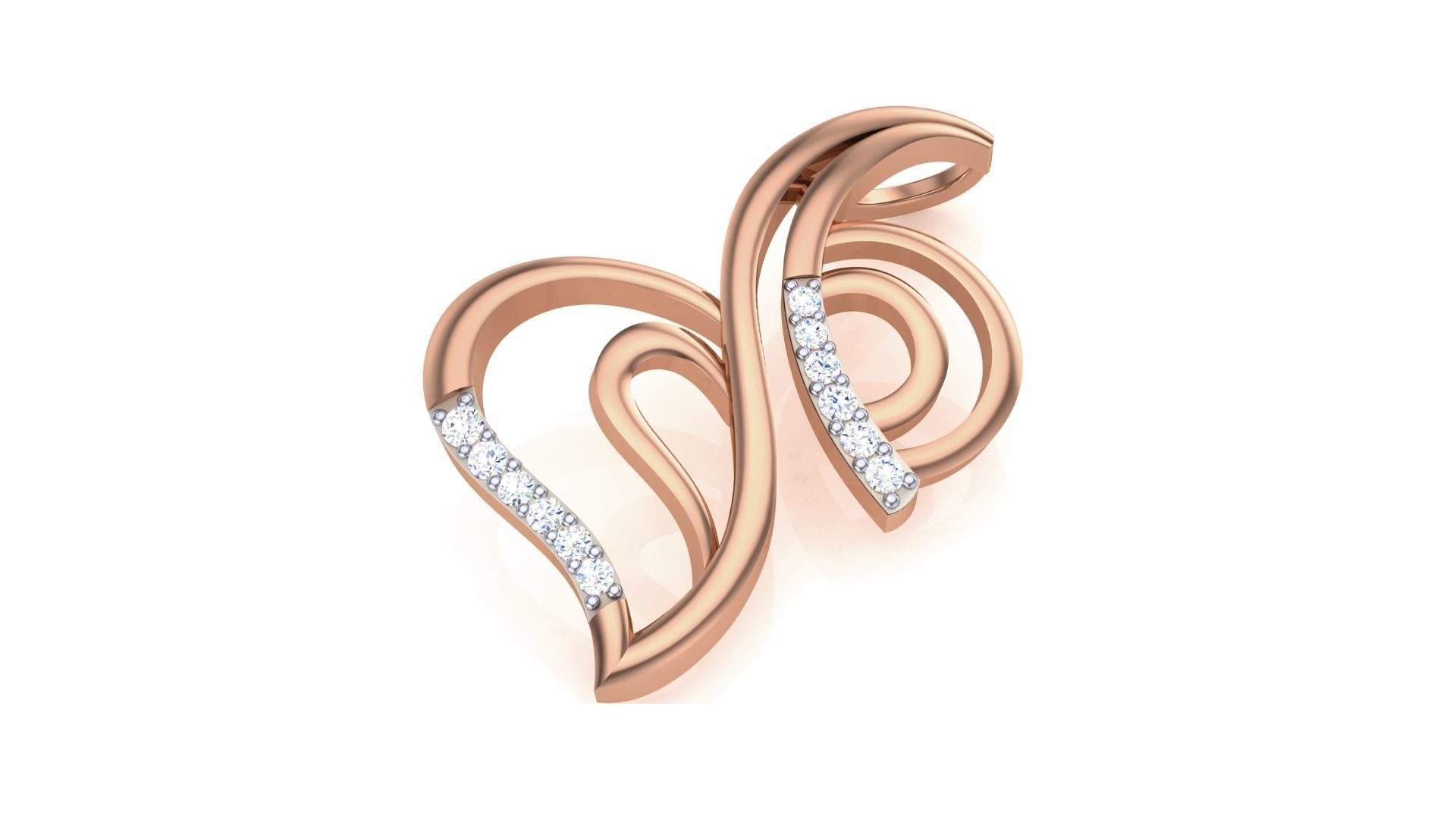 Women Diamond Pendant stl renders details 3D print model_7