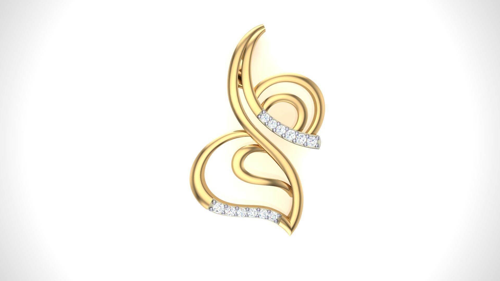 Women Diamond Pendant stl renders details 3D print model_2