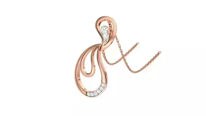 Women Diamond Pendant stl renders details