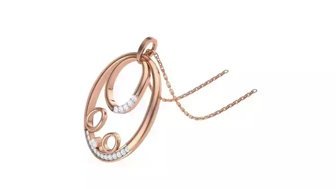 Women Diamond Pendant stl renders details