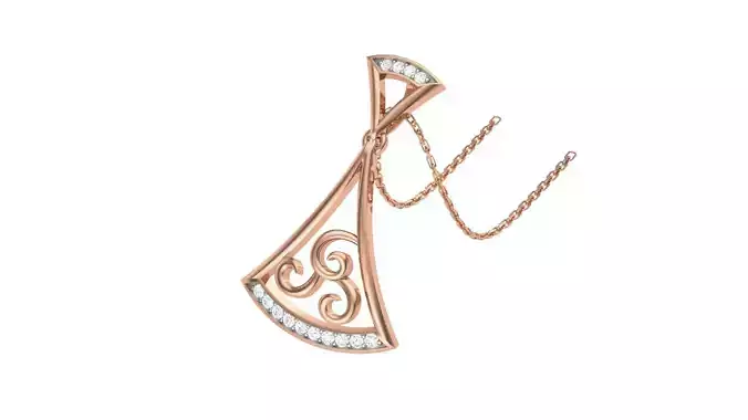 Women Diamond Pendant 3dm stl renders details