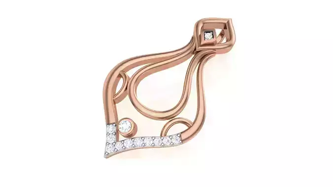 Women Diamond Pendant stl renders details