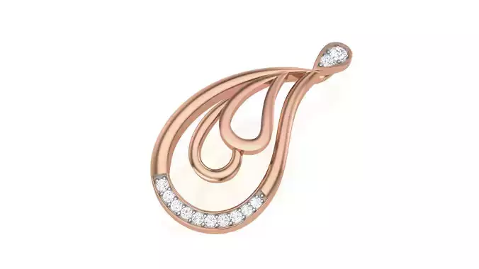 Women Diamond Pendant stl renders details