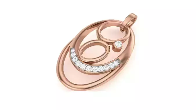 Women Diamond Pendant stl renders details