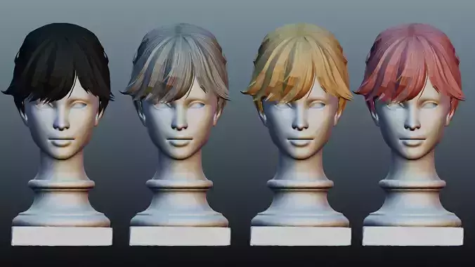 female short hair 4 colors