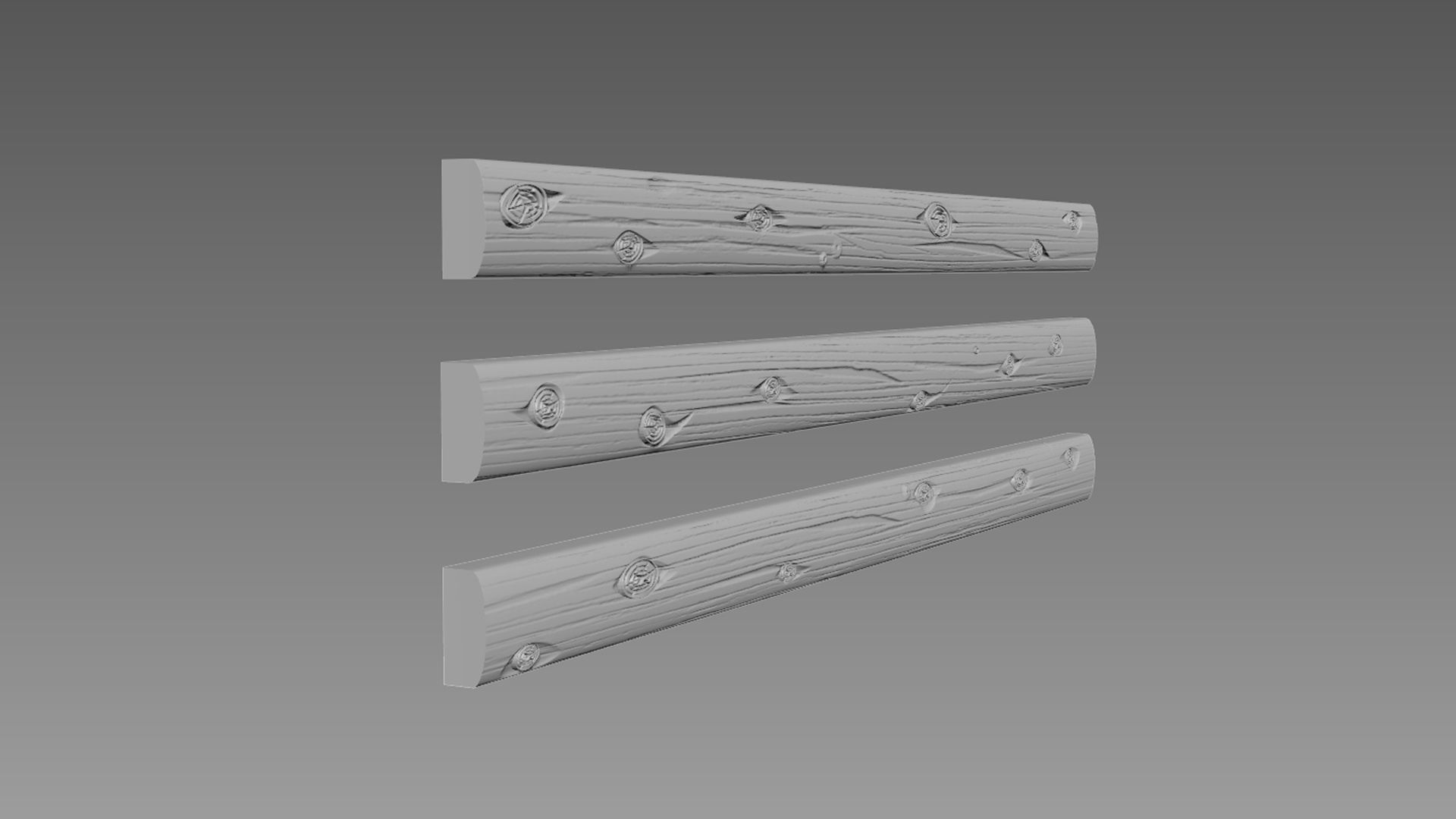 Wooden log 3D model_2