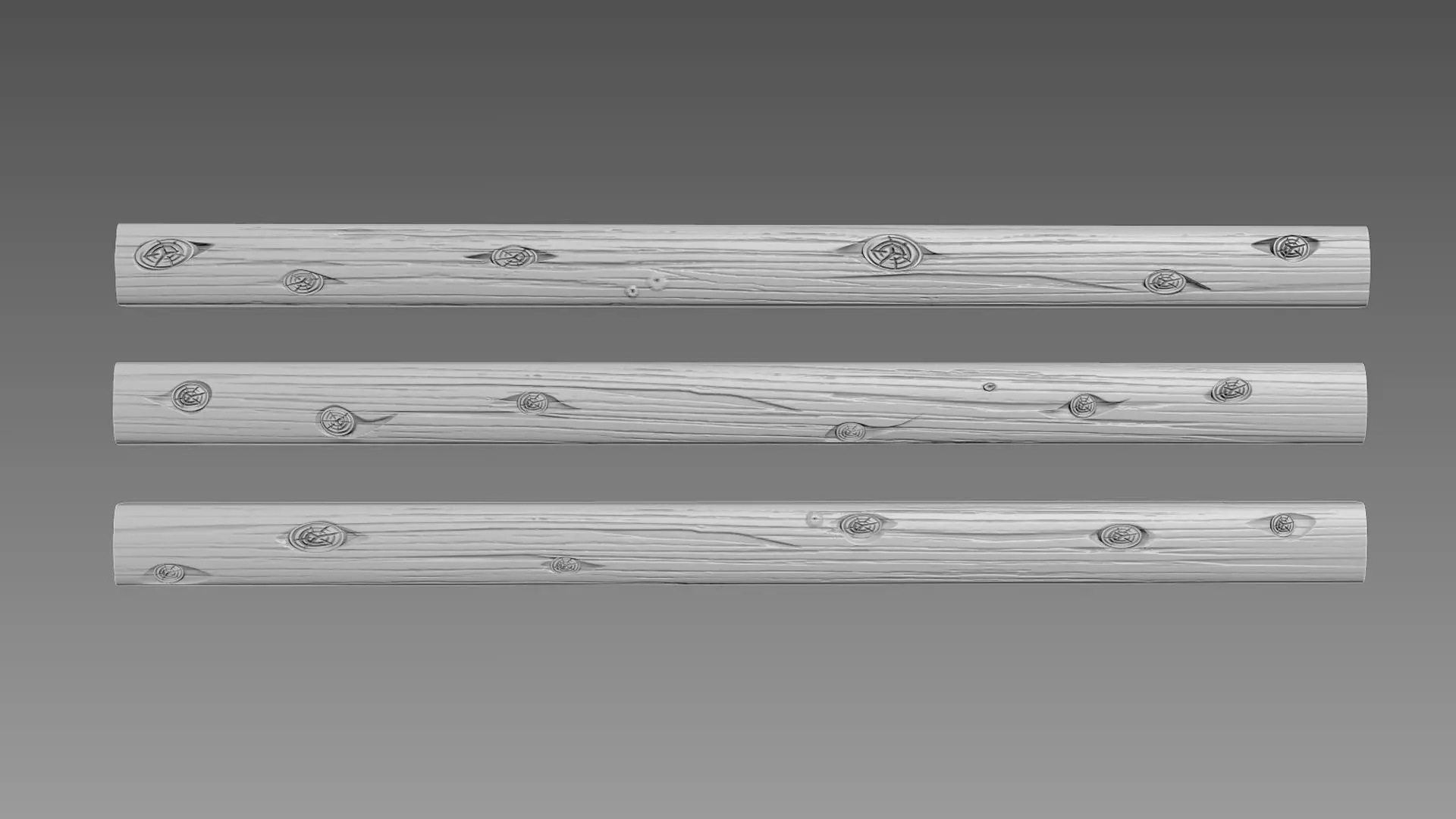 Wooden log 3D model_0