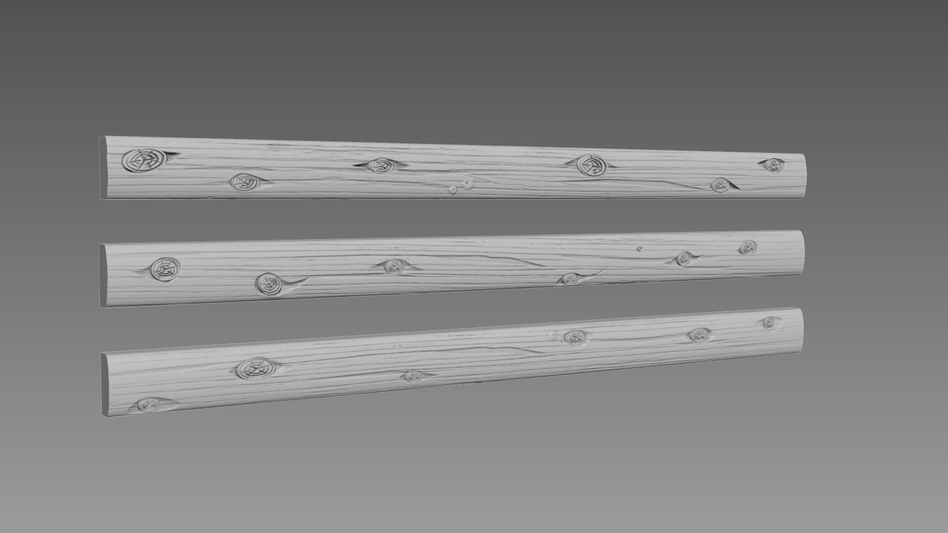 Wooden log 3D model_1