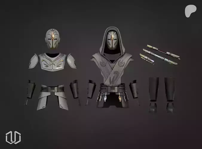 Jedi Temple Guard Action Figure Kits 2 in 1 3D print model
