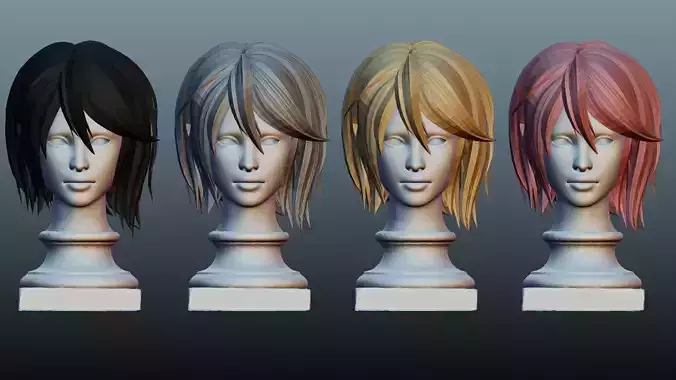 female short hair 4 colors