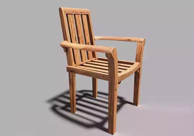 Wooden chair in ethnic style