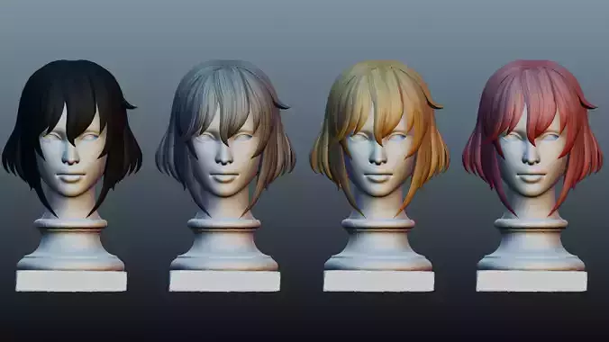 female short hair 4 colors