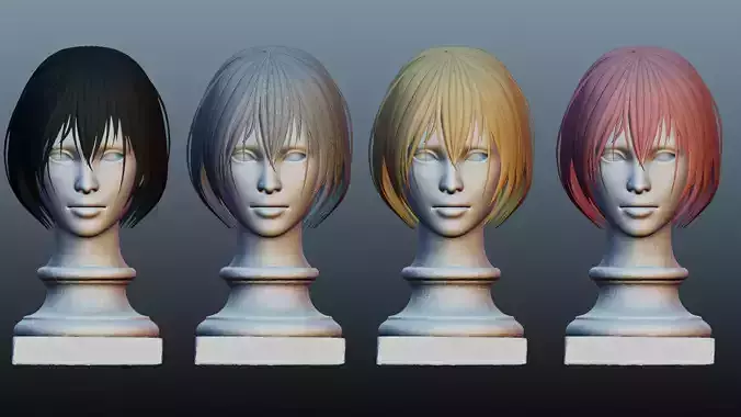 female short hair 4 color